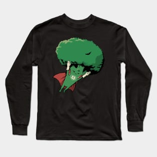 Super Broccoli Vegan Hero by Tobe Fonseca Long Sleeve T-Shirt